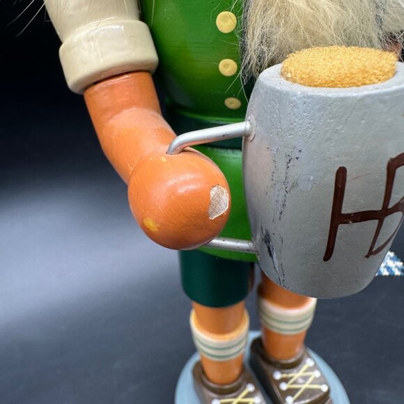 Vintage Ver Hodrewa Rosenthal Wood Nutcracker Oktoberfest Germany Green Pub Beer - Picture 13 of 14